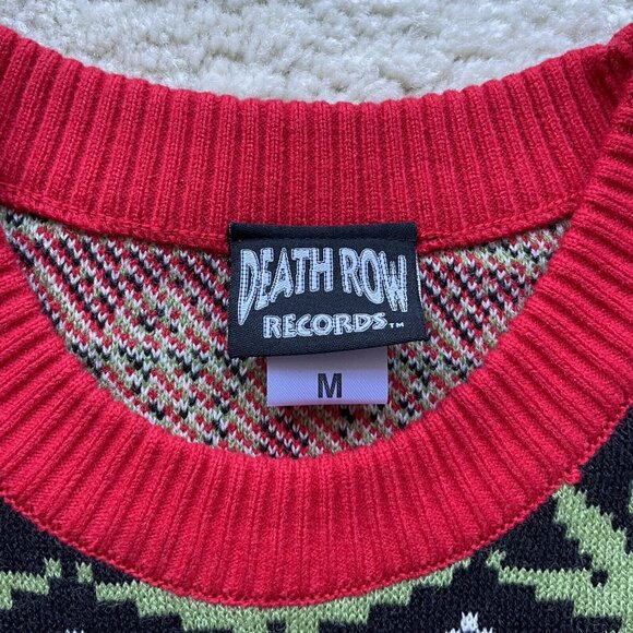 [M] DEATHROW RECORDS Ugly Holiday Pullover All Over Print Sweatshirt Sweater - Picture 6 of 7